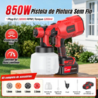 Pistola Pulverizador de Tinta Portátil 850W + 2 Baterias 48V